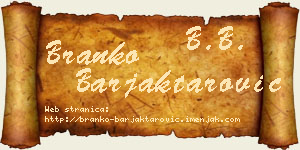 Branko Barjaktarović vizit kartica